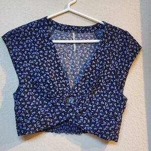 Free people Havana honey linen crop top. Size S